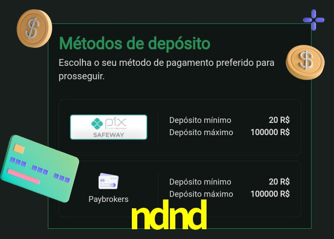O cassino ndnd oferece uma grande variedade de métodos de pagamento
